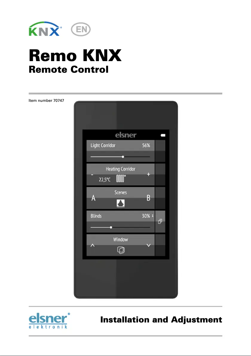 Page 1 de la notice Manuel utilisateur Elsner Remo KNX RF