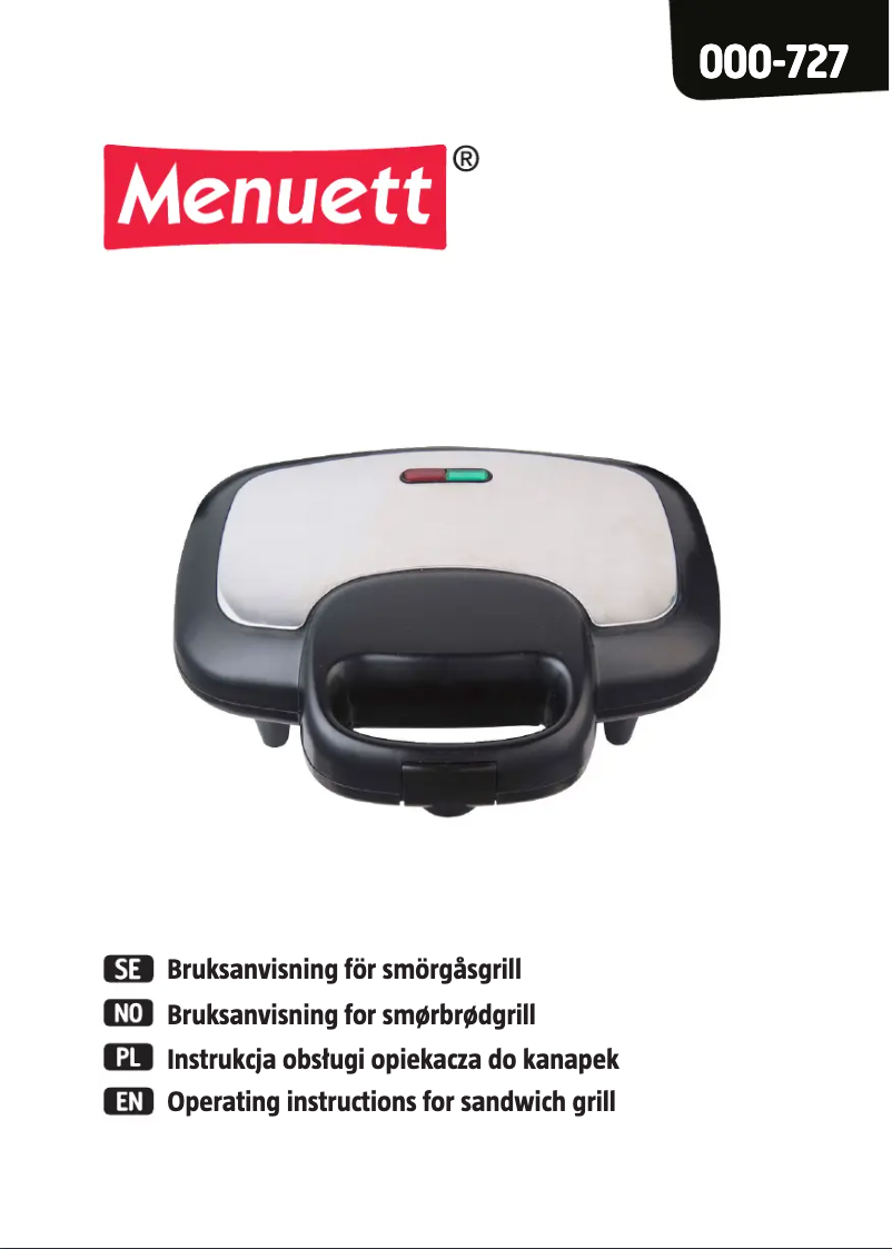 Page 1 de la notice Manuel utilisateur Menuett 000-727