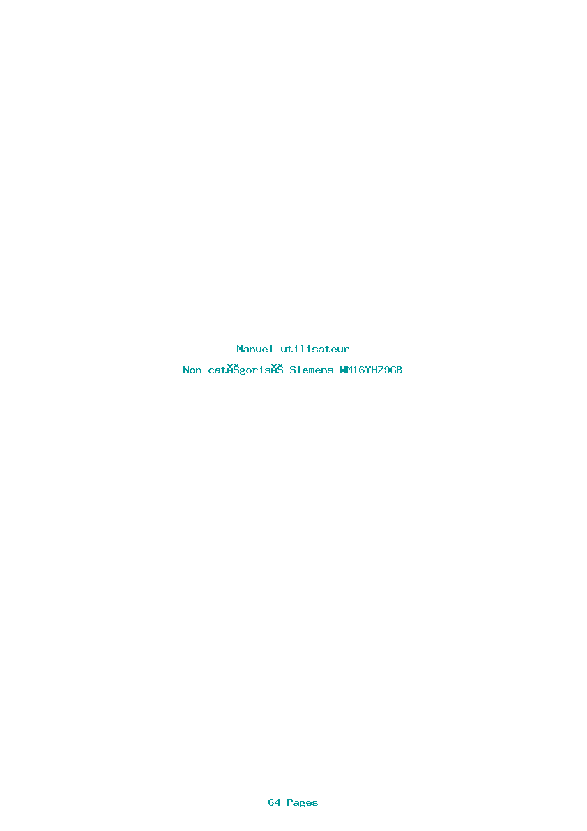 Image de la première page du manuel de l'appareil WM16YH79GB
