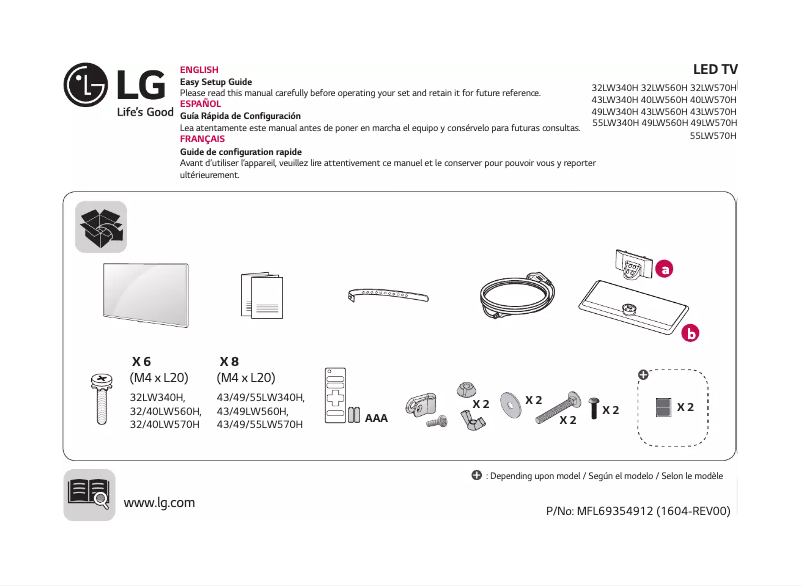 Page 1 de la notice Manuel utilisateur LG 49LW560H Pro:Centric