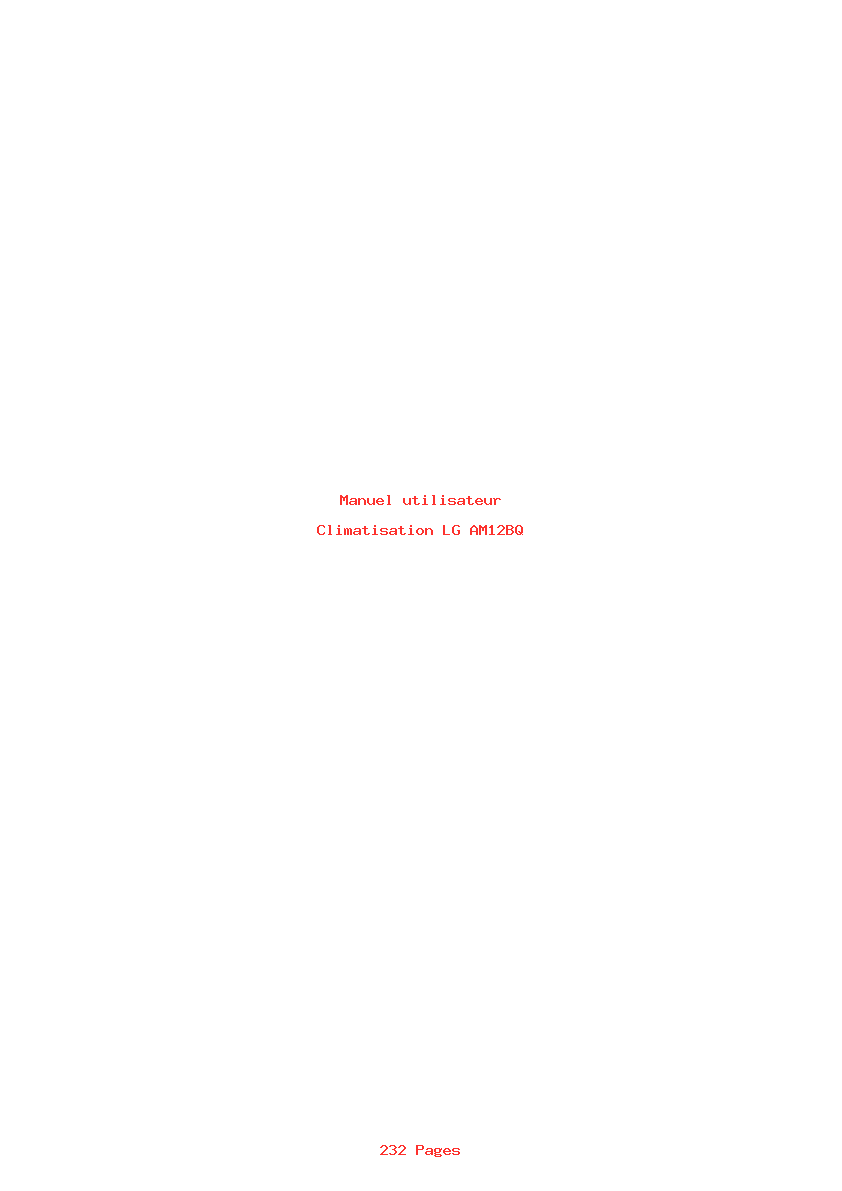Page 1 de la notice Manuel utilisateur LG AM12BQ