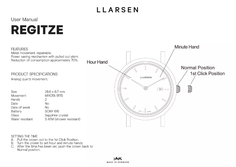 Page 1 de la notice Manuel utilisateur Lars Larsen REGITZE 124GFG3