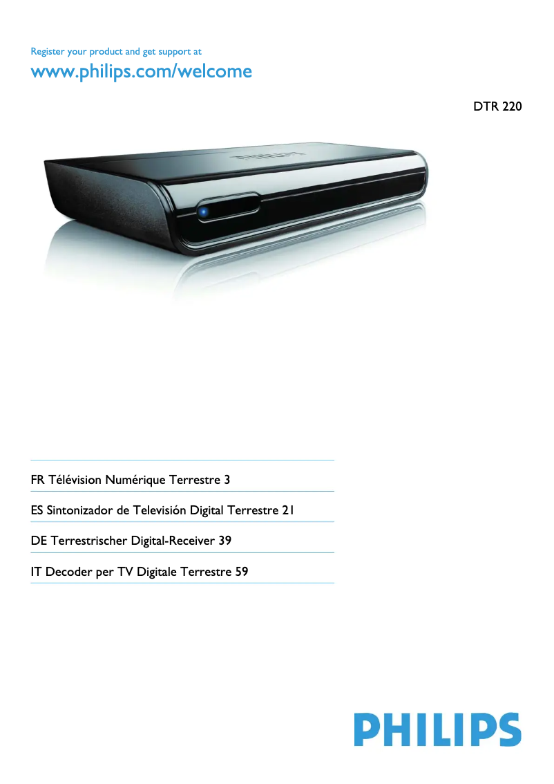 Page 1 de la notice Manuel utilisateur Philips DTR220