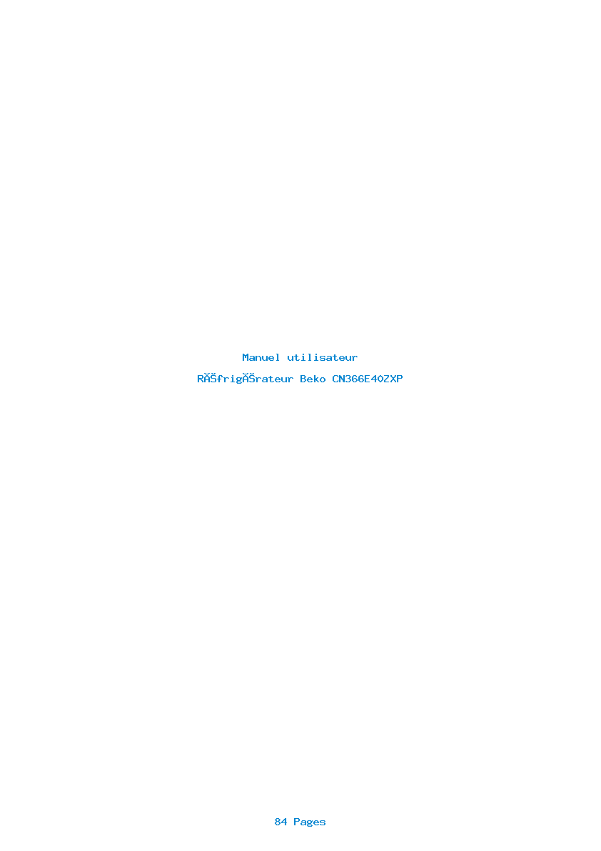 Page 1 de la notice Manuel utilisateur Beko CN366E40ZXP