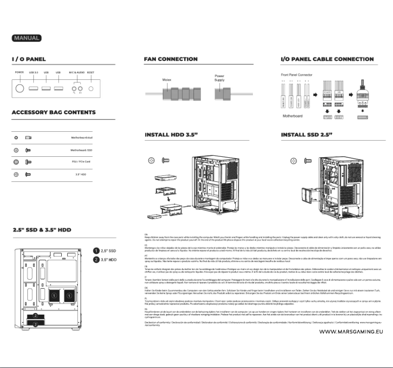 Page 1 de la notice Manuel utilisateur Mars Gaming MC-3000