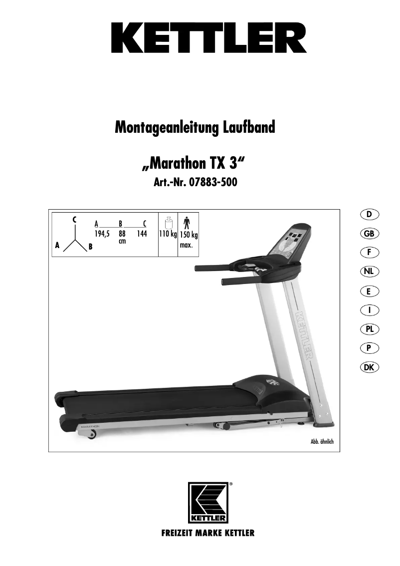 Page 1 de la notice Manuel utilisateur Kettler TX3