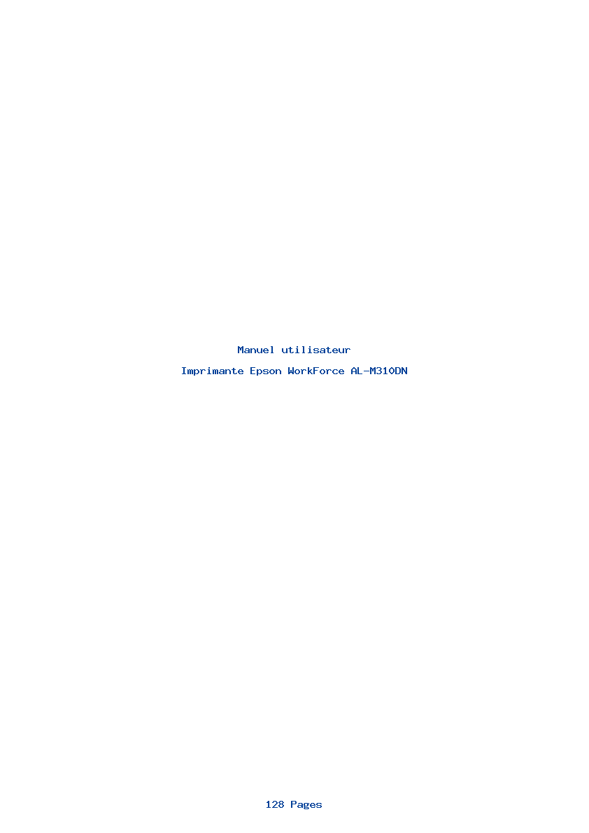 Page 1 de la notice Manuel utilisateur Epson WorkForce AL-M310DN