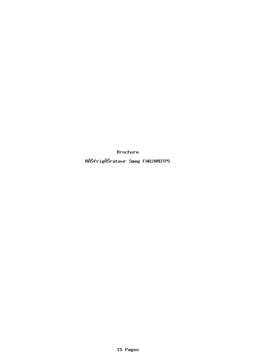 Page 1 de la notice Brochure Smeg FAB28RDTP5