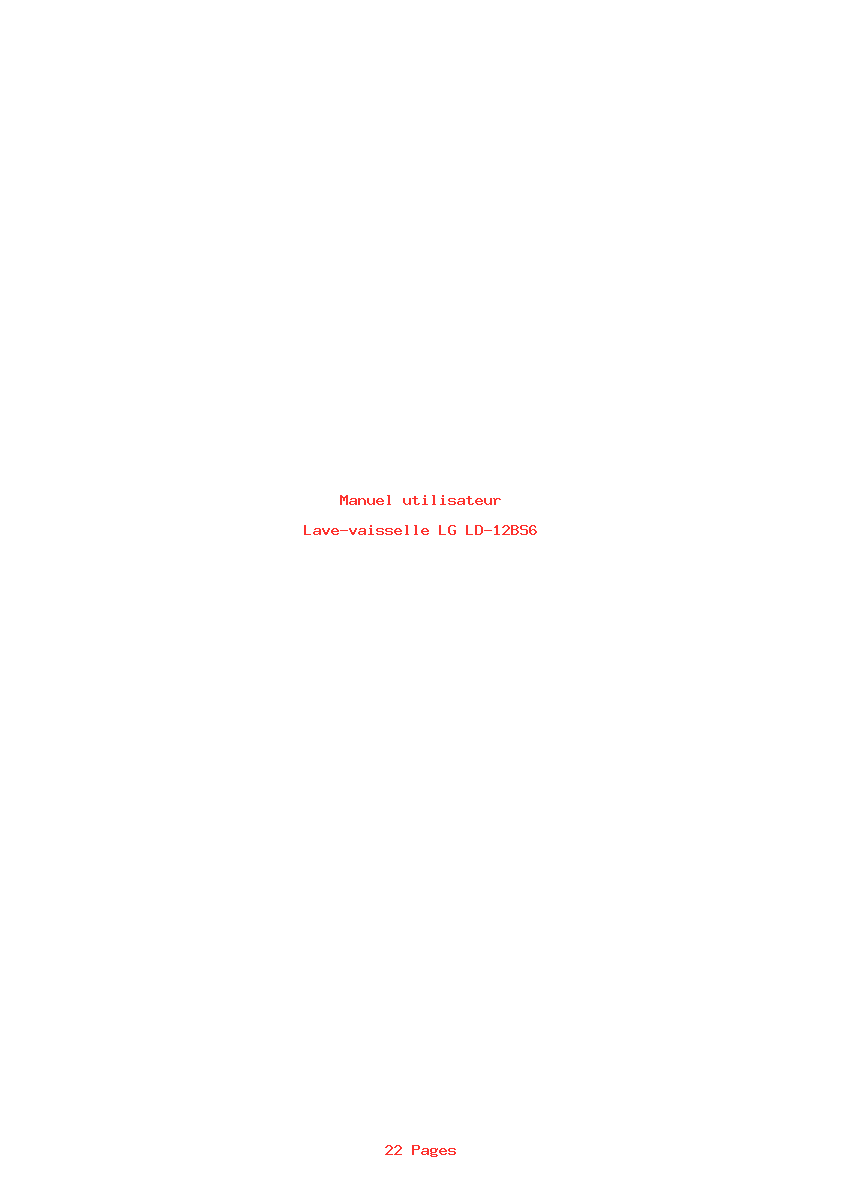 Page 1 de la notice Manuel utilisateur LG LD-12BS6