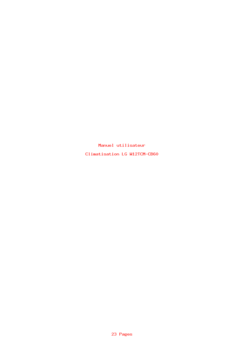 Page 1 de la notice Manuel utilisateur LG W12TCM-CB60