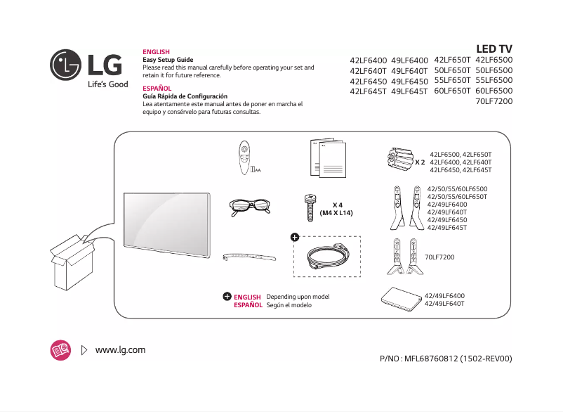 Page 1 de la notice Manuel utilisateur LG 42LF6450