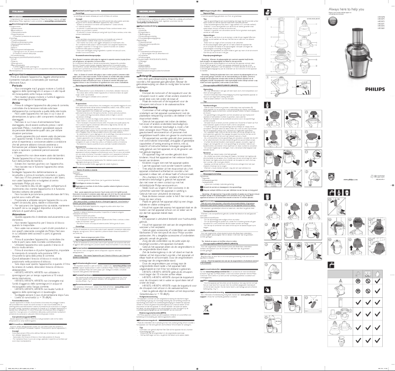 Page 1 de la notice Manuel utilisateur Philips QuickClean HR1870