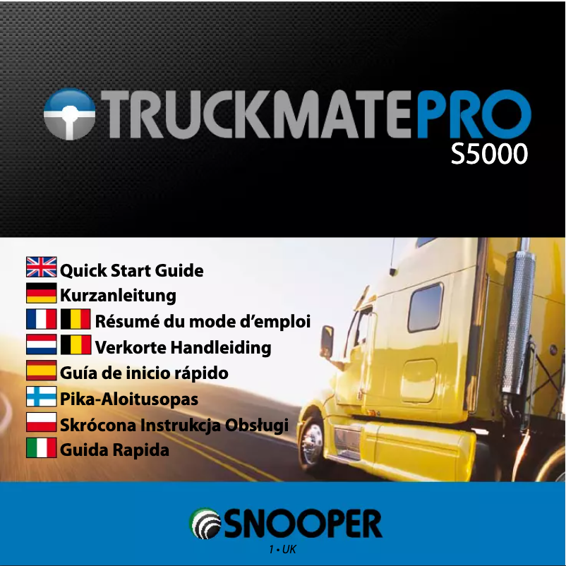 Página 1 del manual Manual de usuario Snooper Truckmate Pro S5000