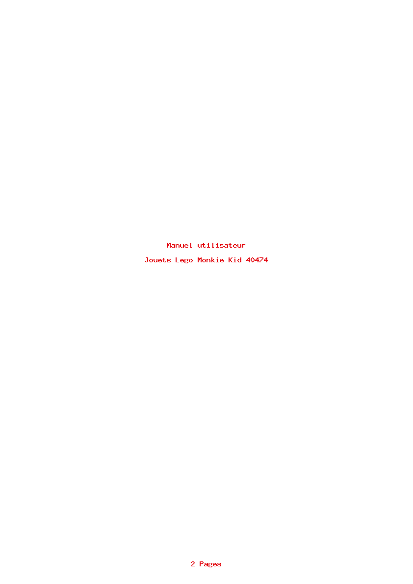 Page 1 de la notice Manuel utilisateur Lego Monkie Kid 40474