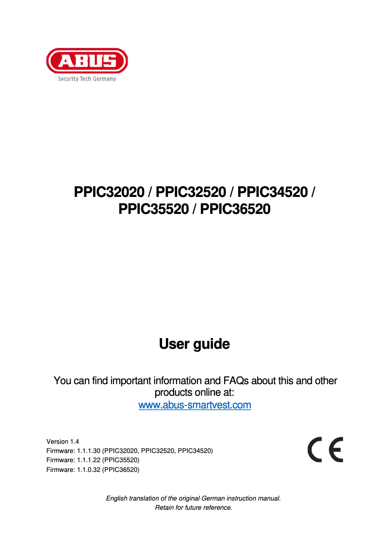 Página 1 del manual Manual de usuario Abus PPIC34520