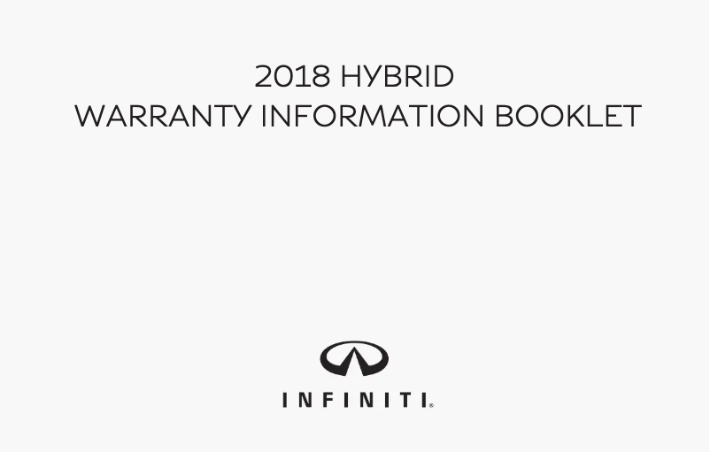 Page 1 de la notice Informations de garantie Infiniti Q50 Hybrid (2018)