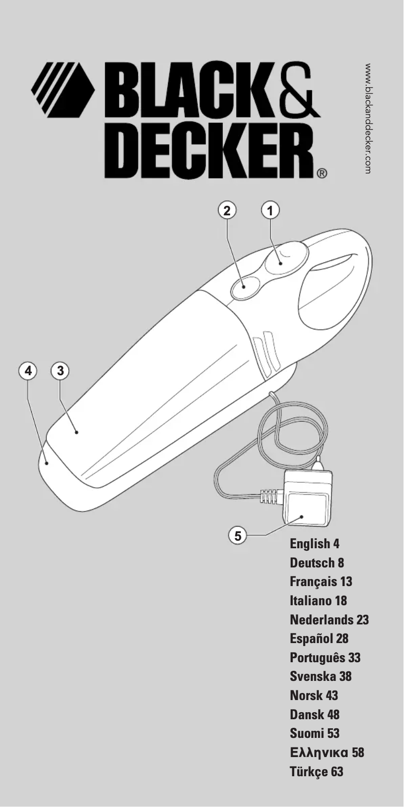 Page n°1 - Manuel utilisateur Black & Decker WV6015