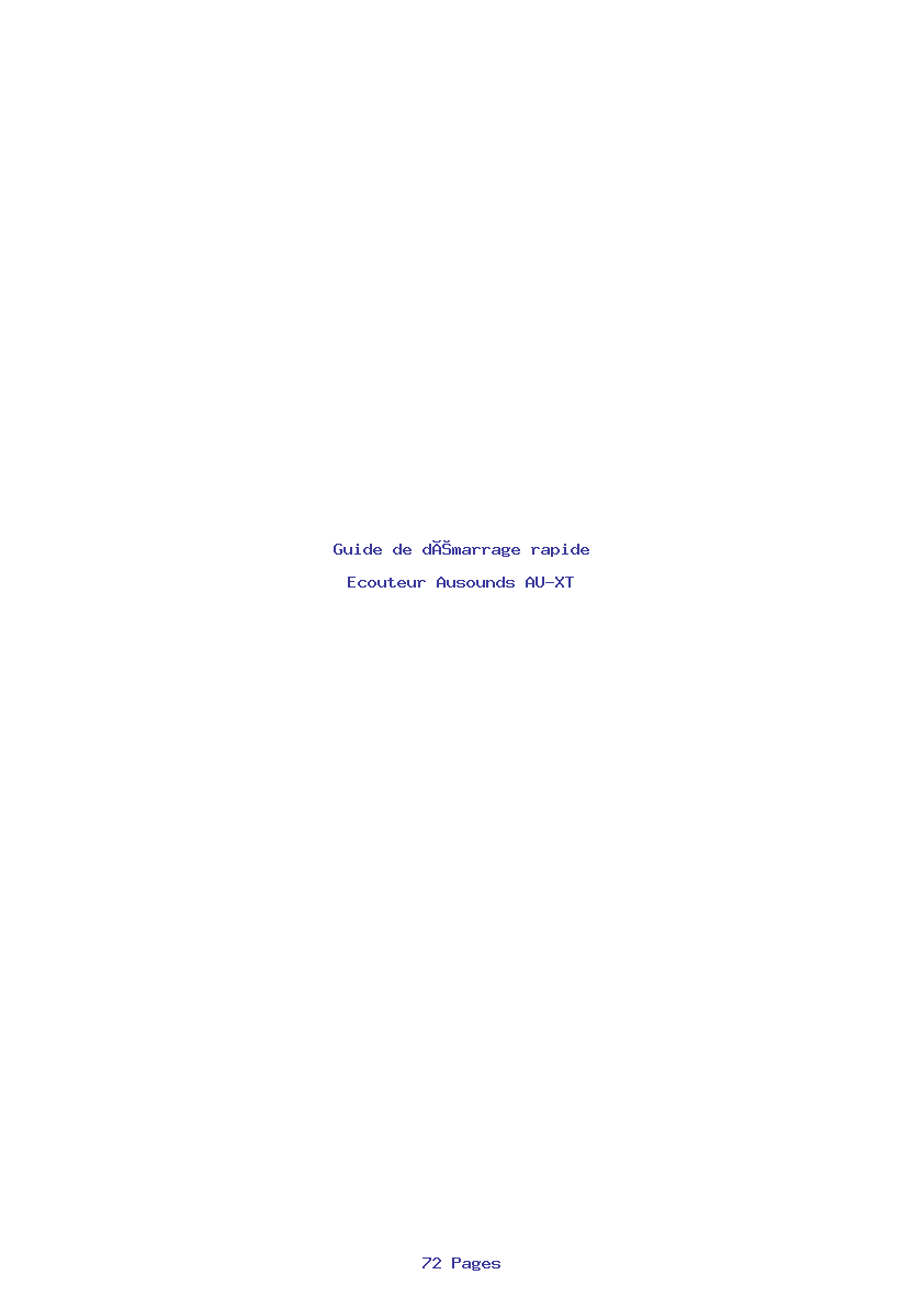 Image de la première page du manuel de l'appareil AU-XT