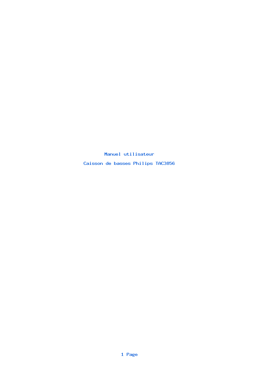 Page 1 de la notice Manuel utilisateur Philips TAC3856