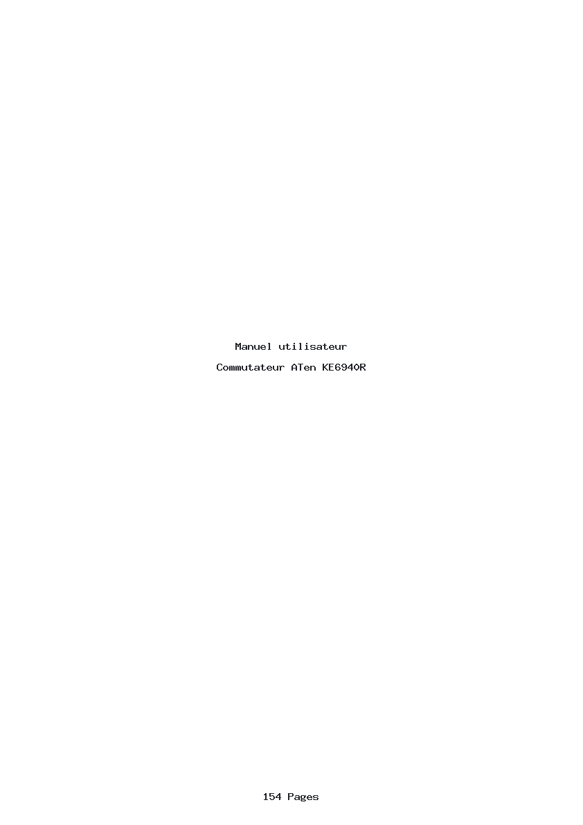 Page 1 de la notice Manuel utilisateur ATen KE6940R
