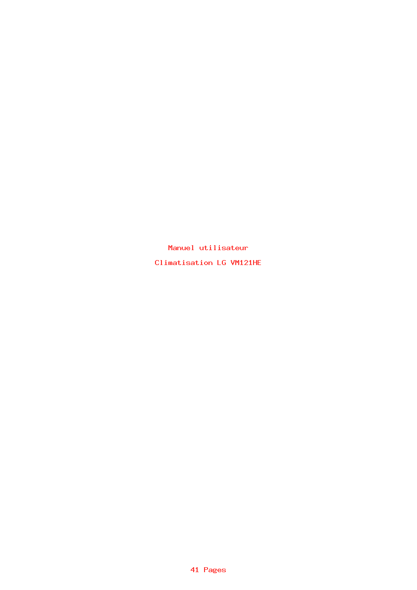 Page 1 de la notice Manuel utilisateur LG VM121HE