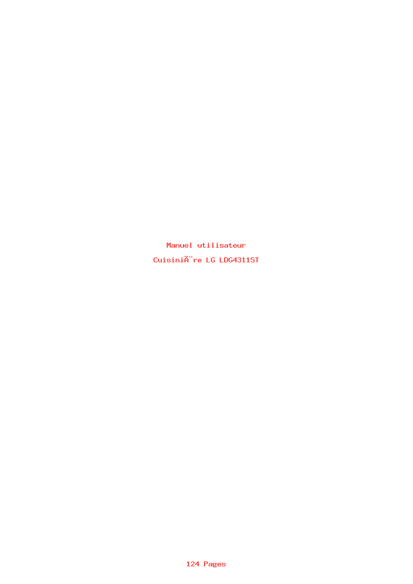 Page 1 de la notice Manuel utilisateur LG LDG4311ST