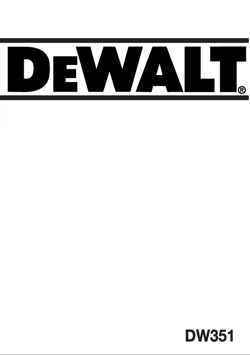 Page 1 de la notice Manuel utilisateur DeWalt DW351