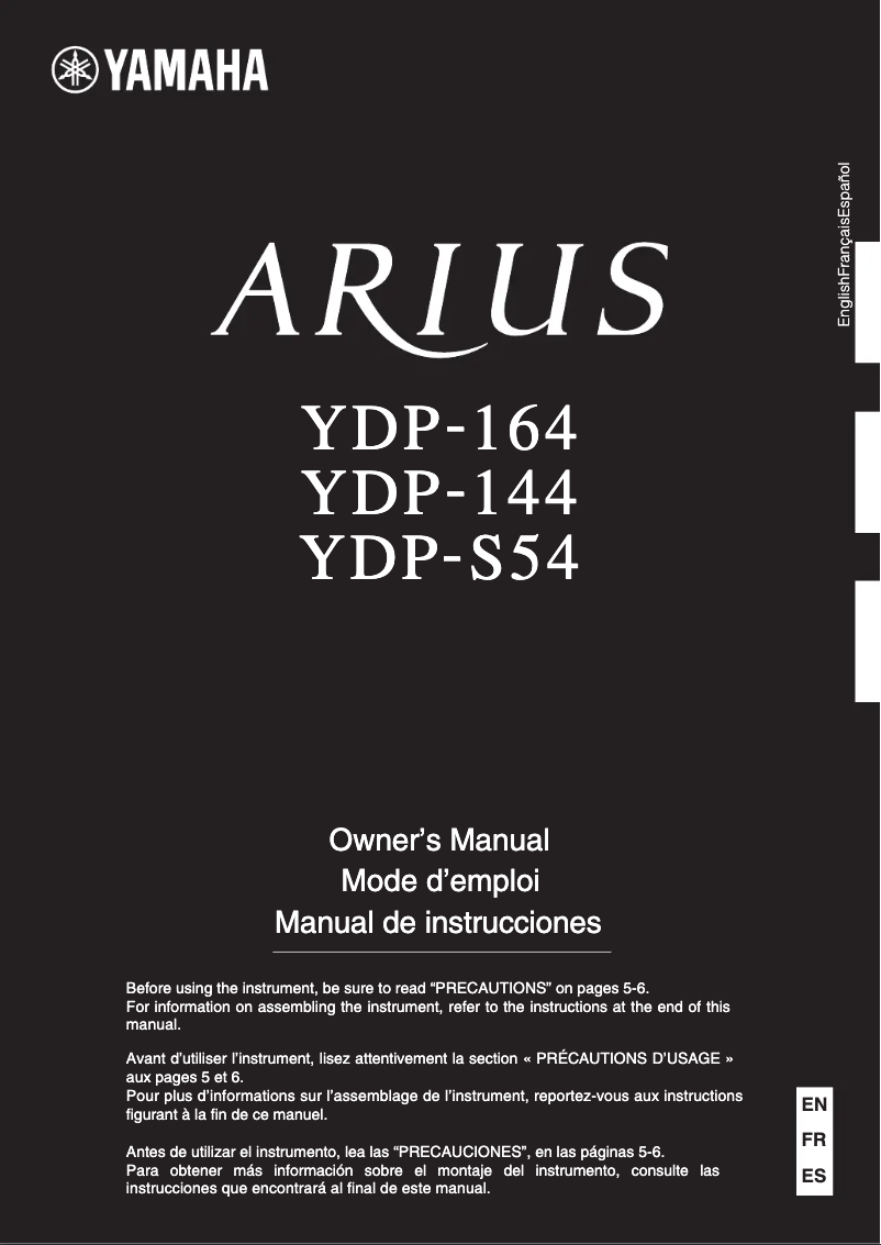 Page 1 de la notice Manuel utilisateur Yamaha Arius YDP-144R