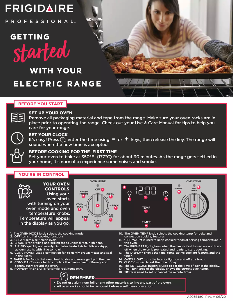 Page 1 de la notice Manuel utilisateur Frigidaire PCFE3078AF