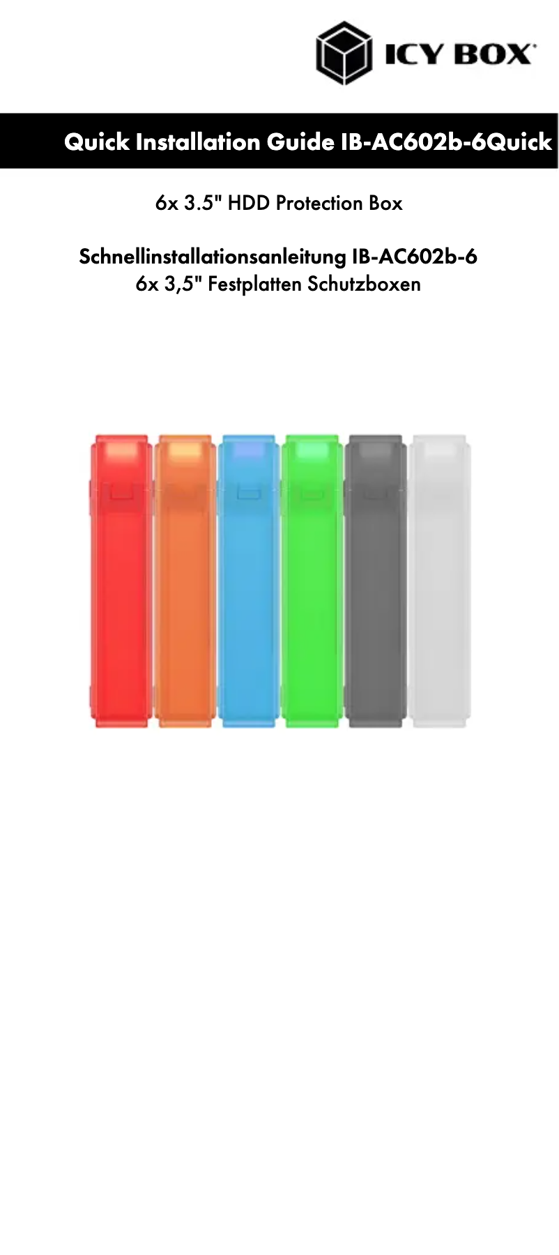 Page 1 de la notice Manuel utilisateur Icy Box IB-AC602b-6
