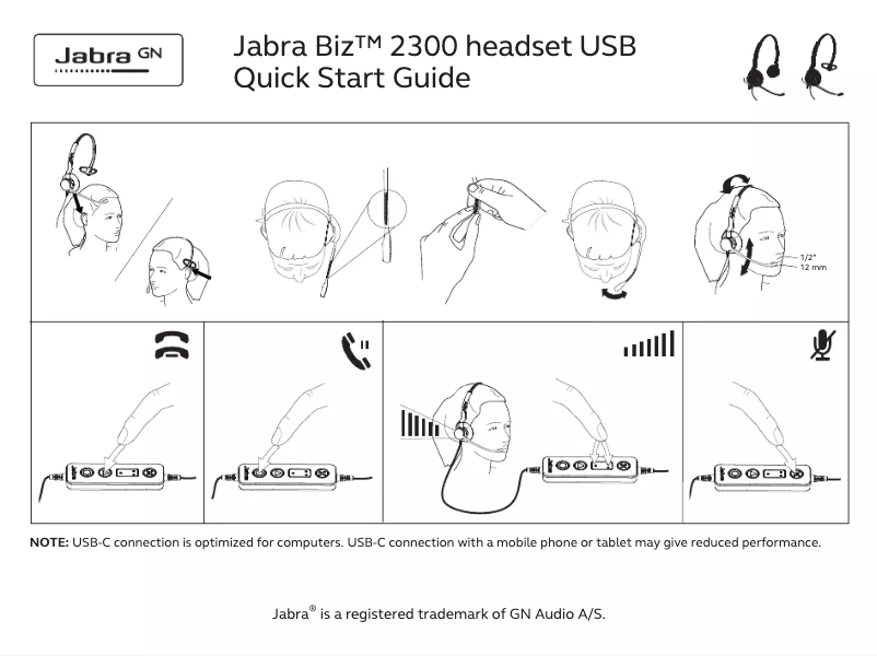 Page 1 de la notice Manuel utilisateur Jabra BIZ 2300