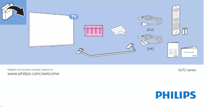 Page n°1 - Guide de démarrage rapide Philips 50PUS6272