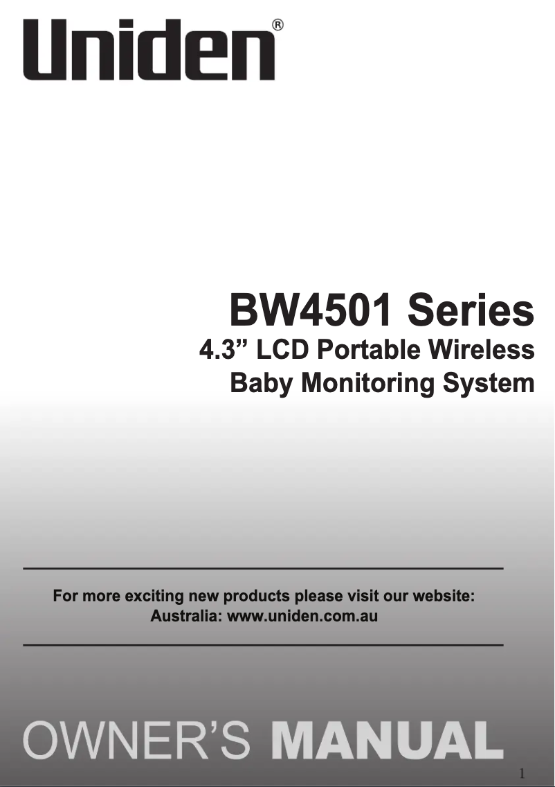 Página 1 del manual Manual de usuario Uniden BW4501