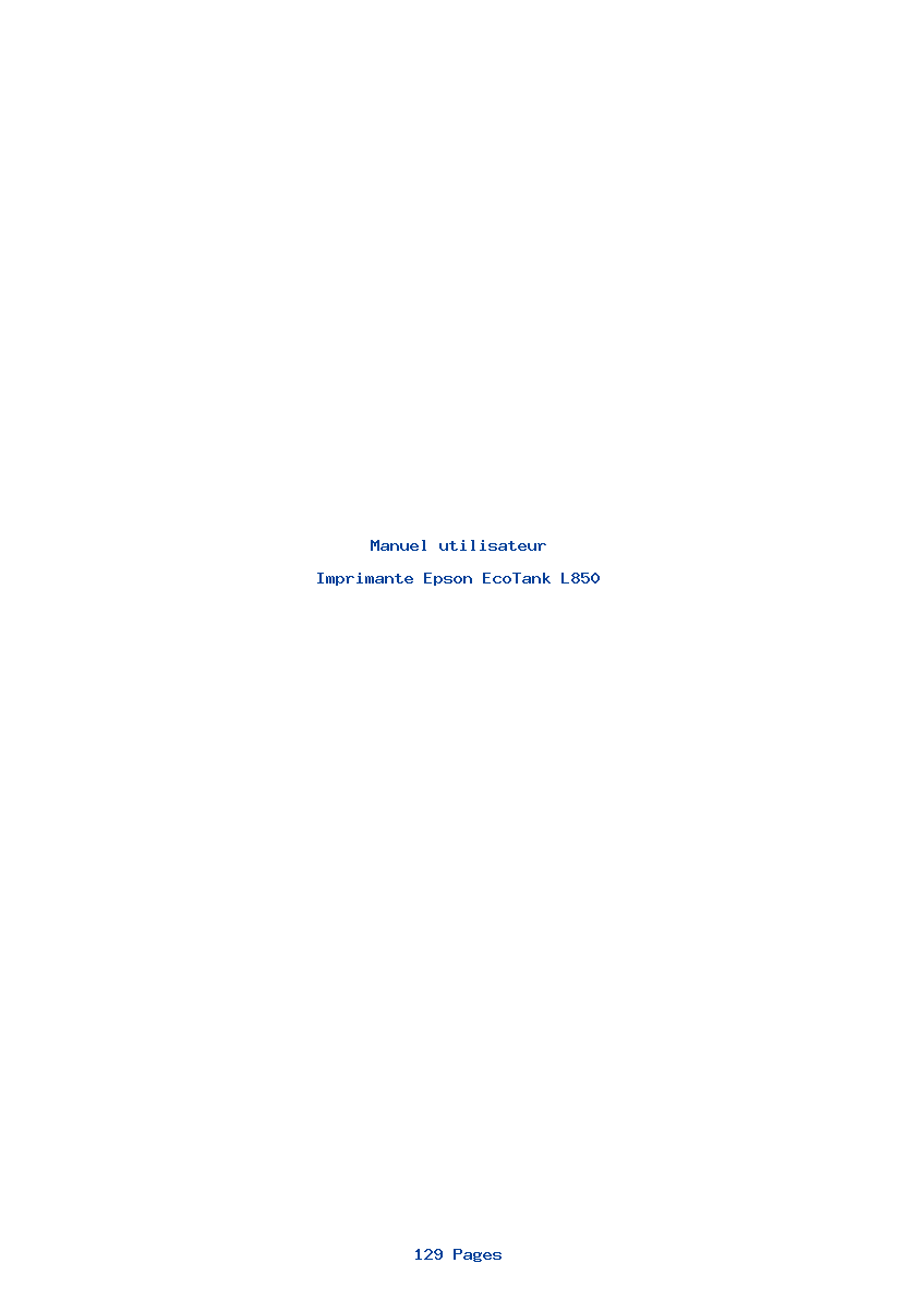 Page 1 de la notice Manuel utilisateur Epson EcoTank L850