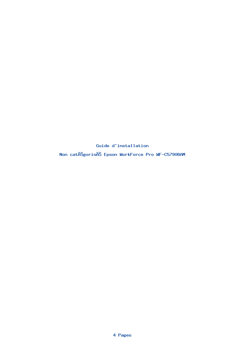 Page 1 de la notice Guide d'installation Epson WorkForce Pro WF-C5790BAM