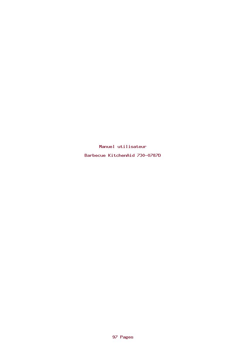 Page 1 de la notice Manuel utilisateur KitchenAid 730-0787D