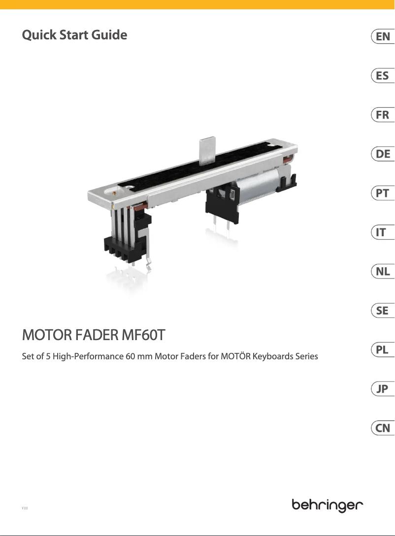 Page 1 de la notice Manuel utilisateur Behringer Motor Fader MF60T