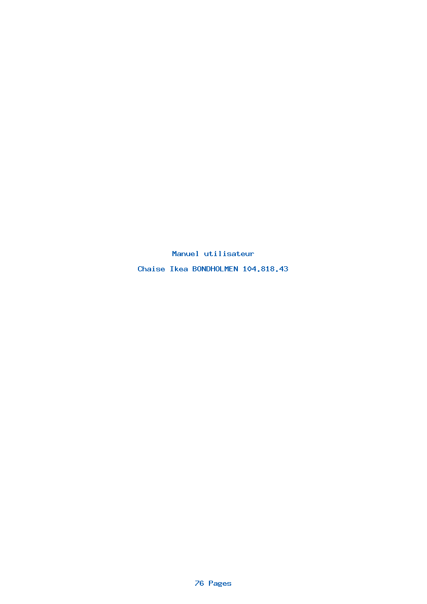 Page 1 de la notice Manuel utilisateur Ikea BONDHOLMEN 104.818.43