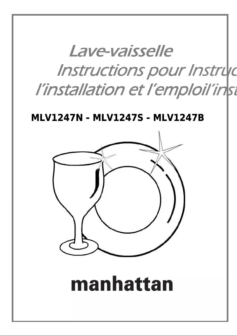 Page 1 de la notice Manuel utilisateur Manhattan MLV1247B
