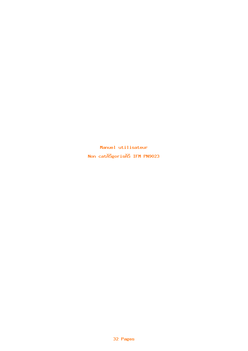 Page 1 de la notice Manuel utilisateur IFM PN9023
