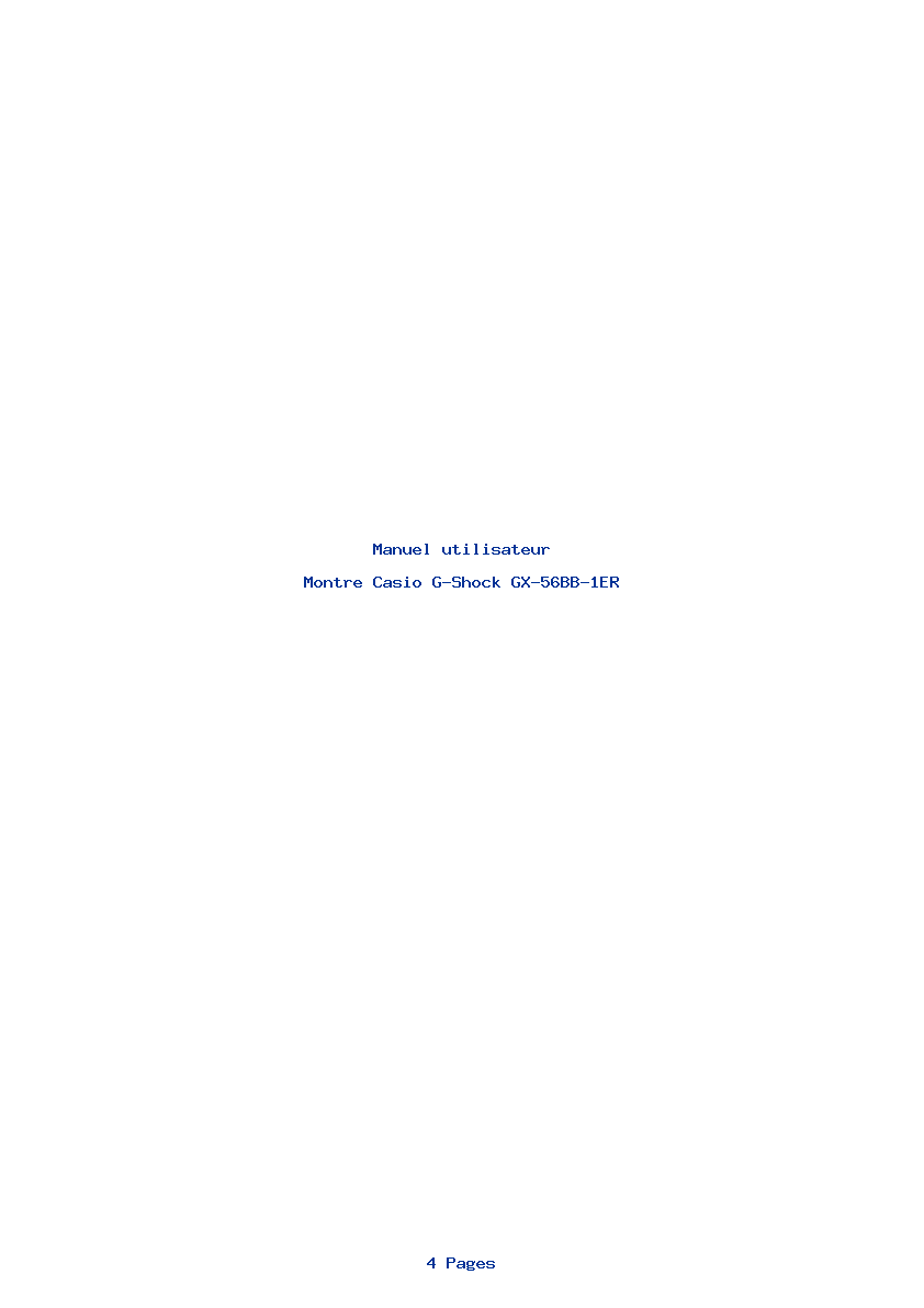 Page 1 de la notice Manuel utilisateur Casio G-Shock GX-56BB-1ER