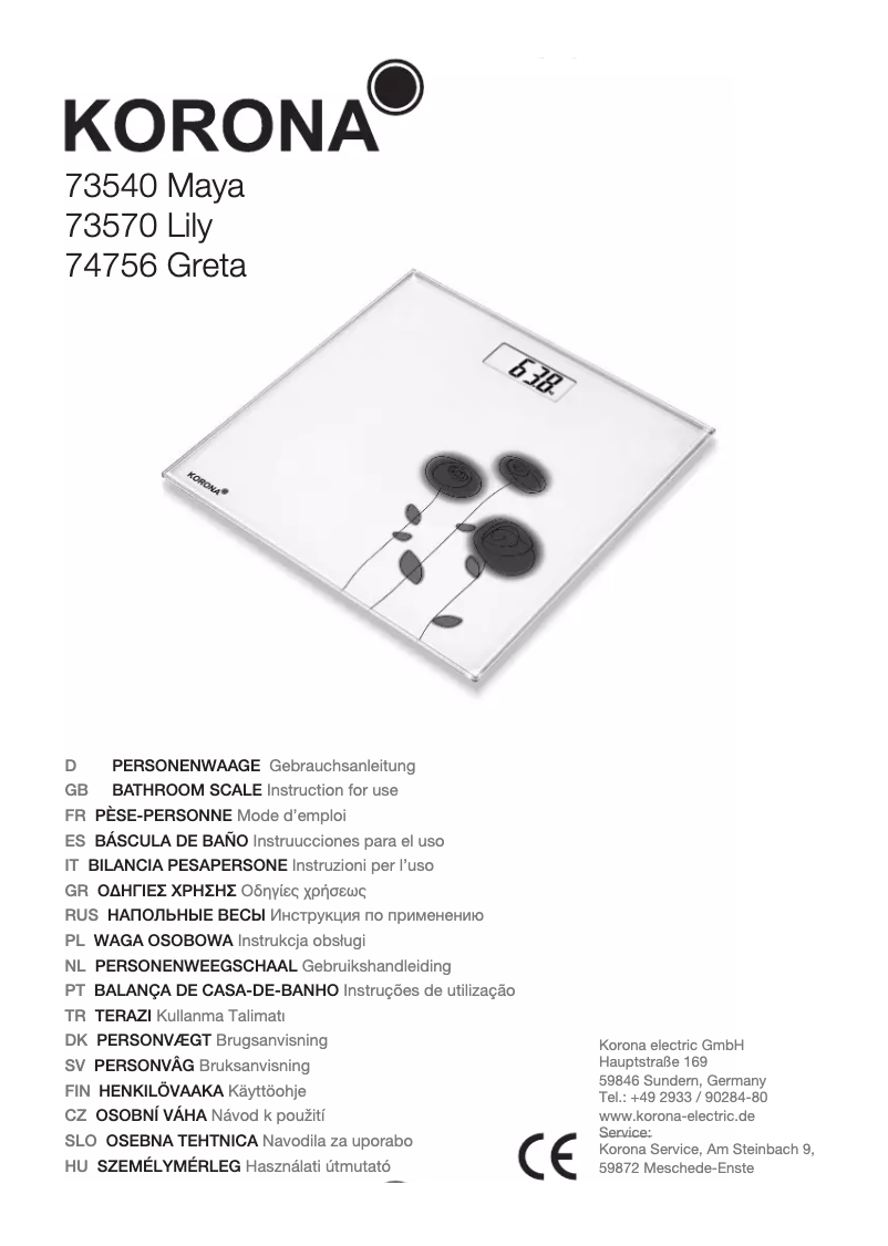 Page 1 de la notice Manuel utilisateur Korona Maya