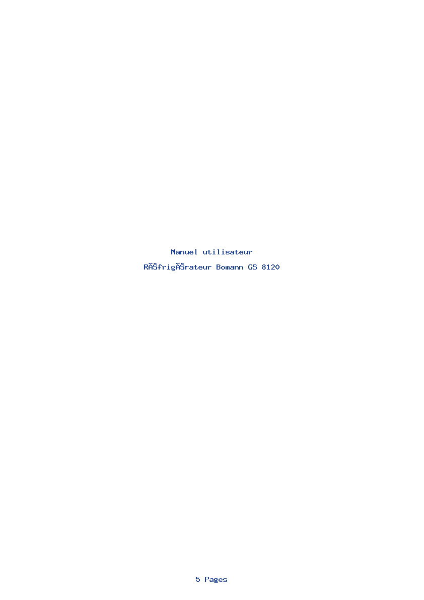 Page 1 de la notice Manuel utilisateur Bomann GS 8120
