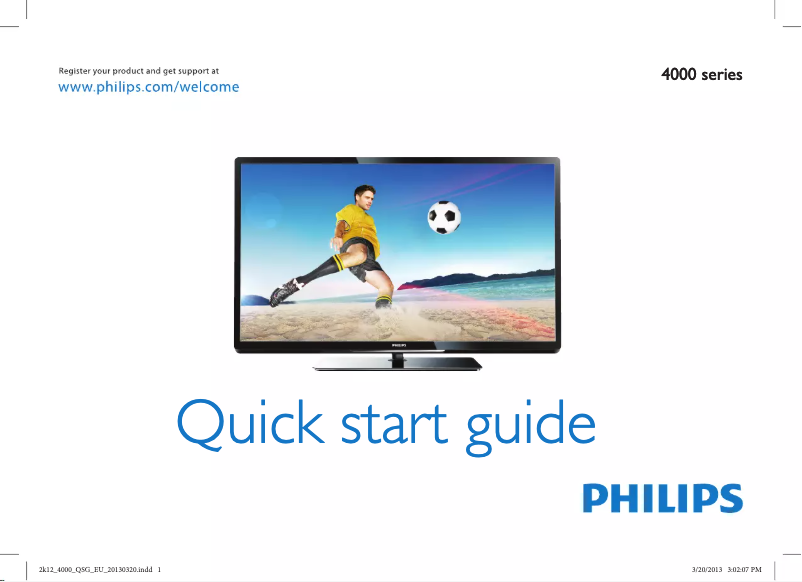 Page n°1 - Guide de démarrage rapide Philips 32PFL4027H