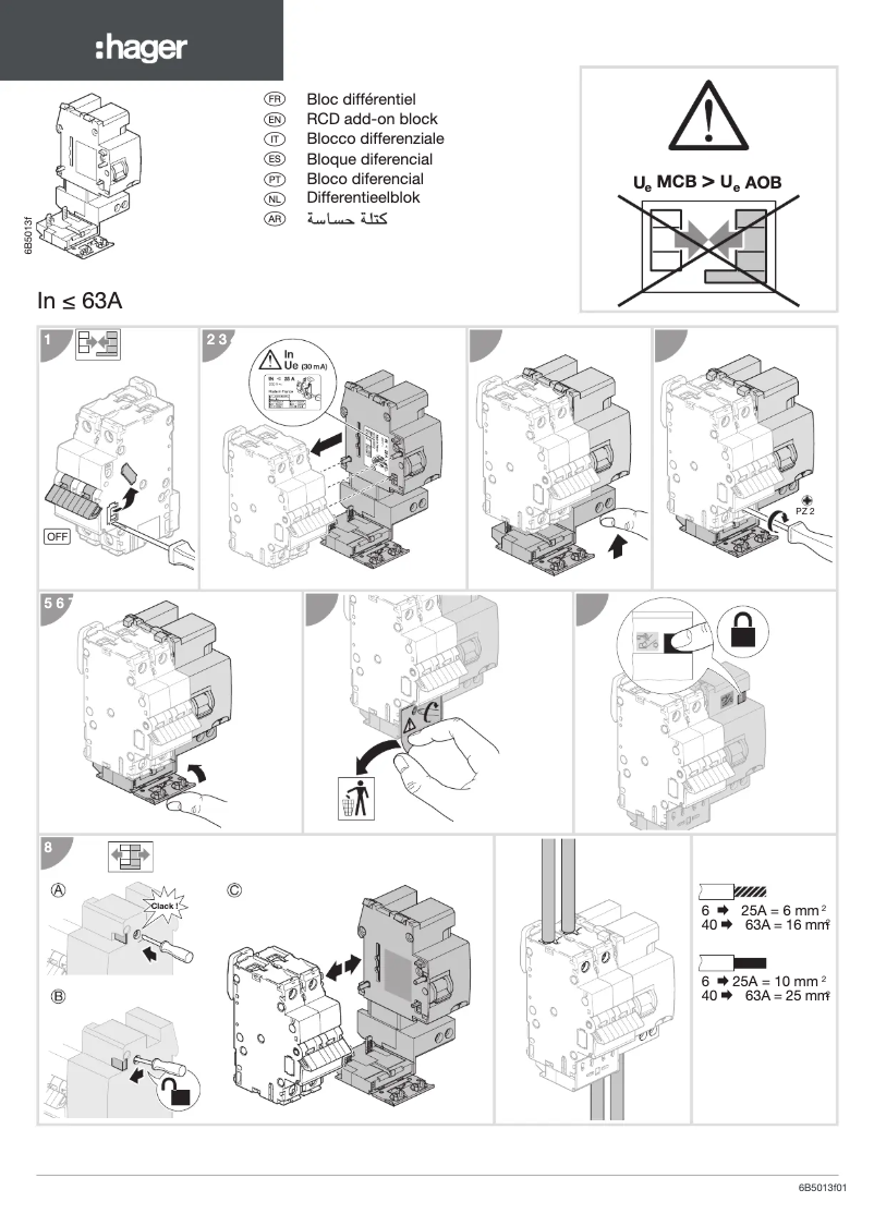 Page 1 of the manual User Manual Hager BE264