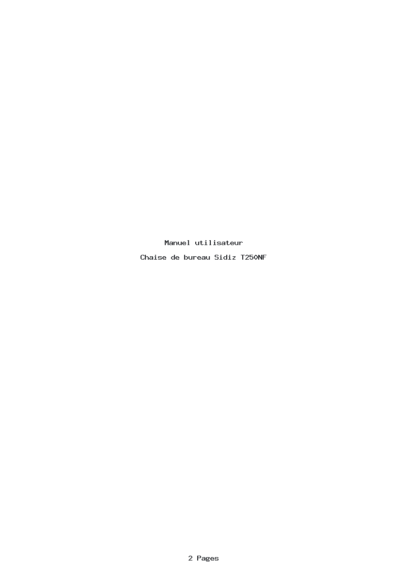 Page 1 de la notice Manuel utilisateur Sidiz T250NF