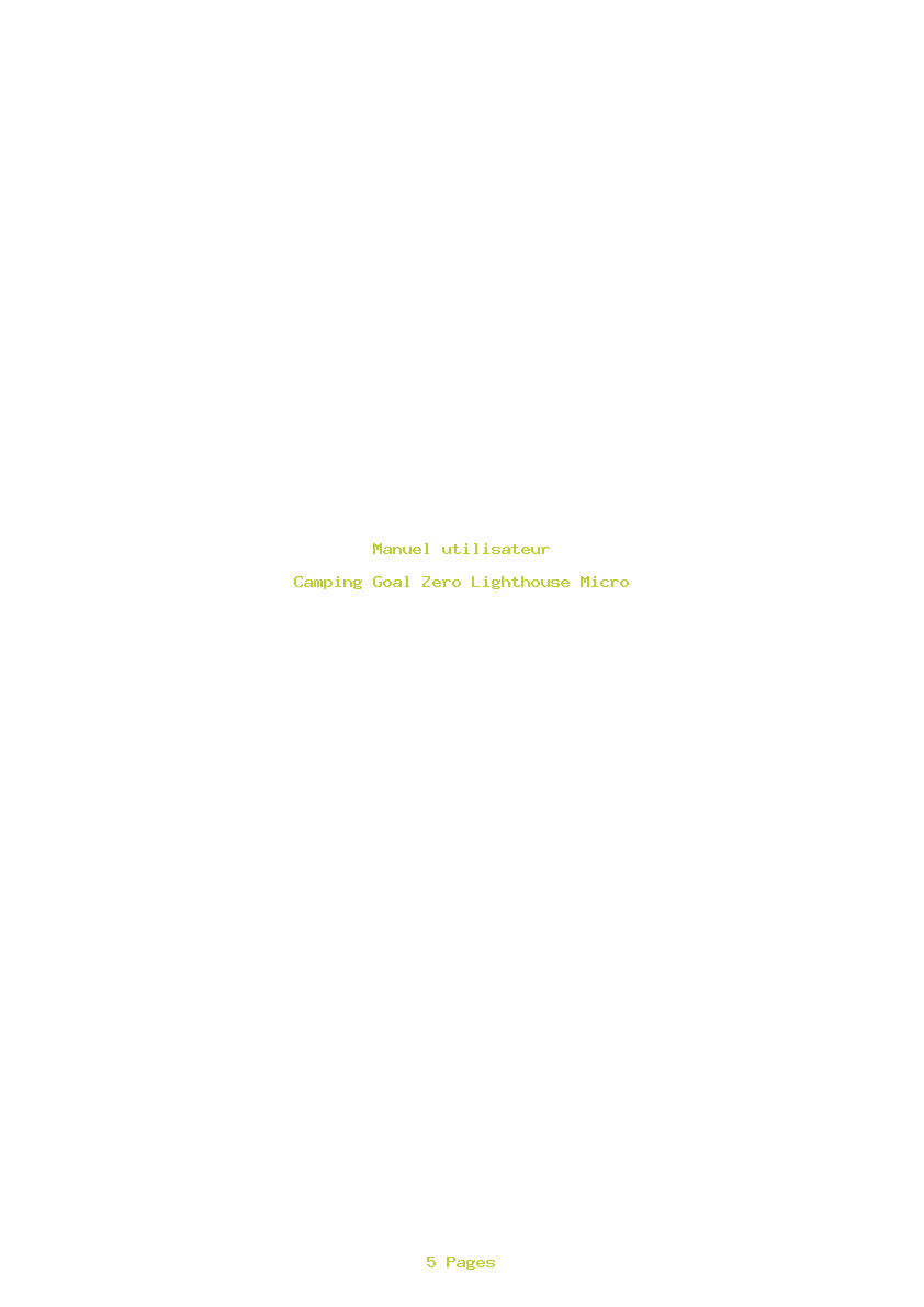 Page 1 de la notice Manuel utilisateur Goal Zero Lighthouse Micro