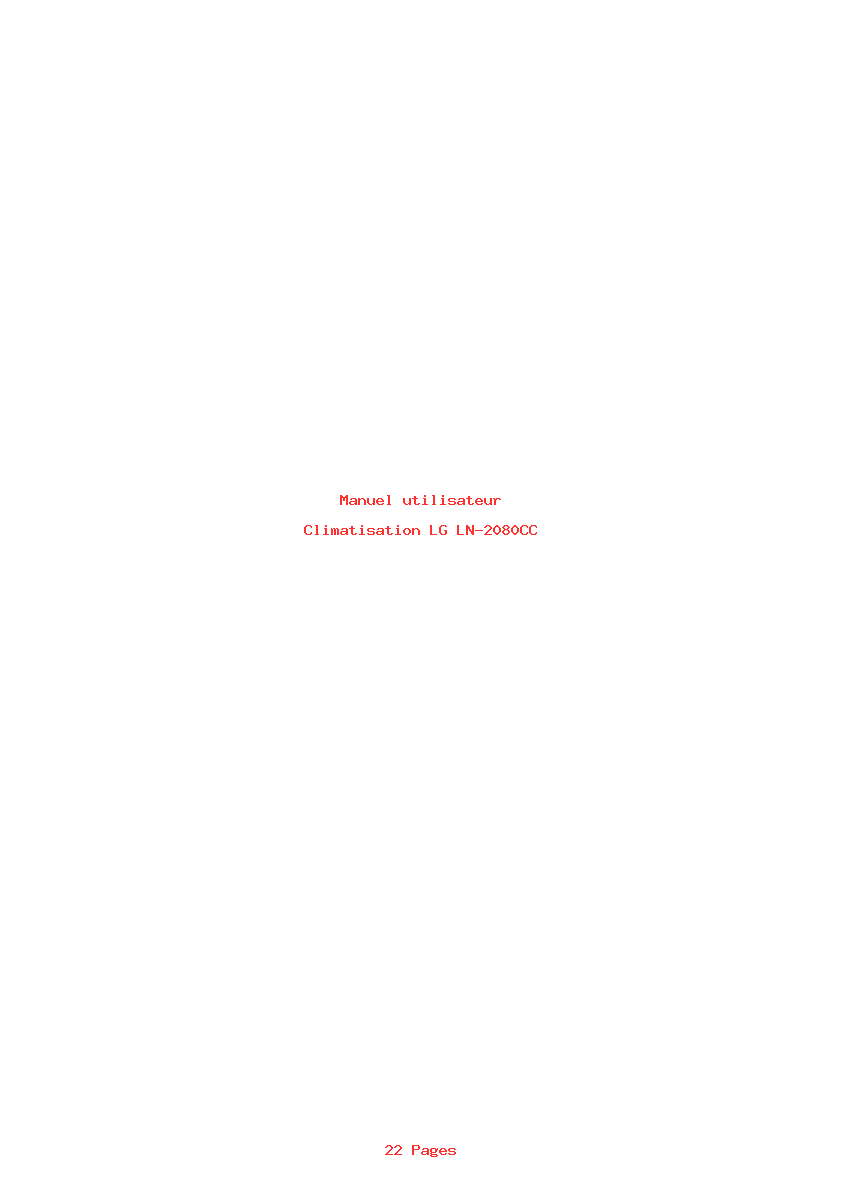Page 1 de la notice Manuel utilisateur LG LN-2080CC