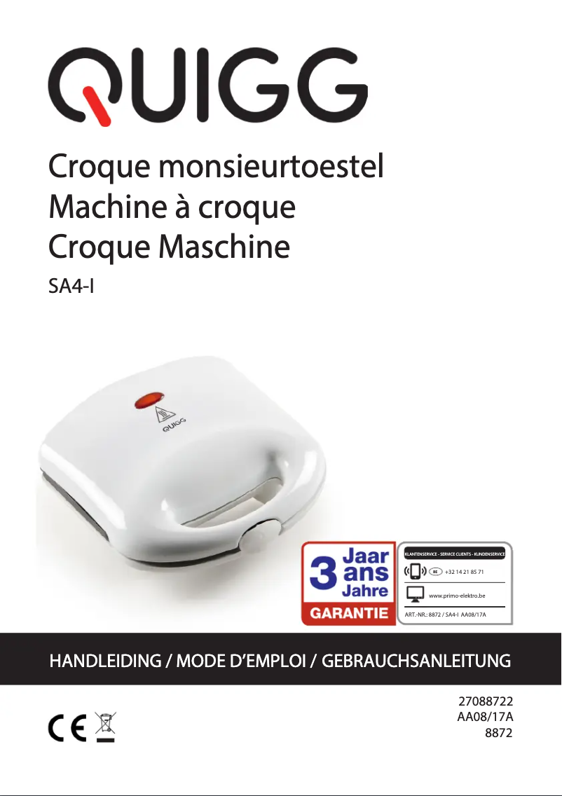 Page 1 de la notice Manuel utilisateur Primo SA4