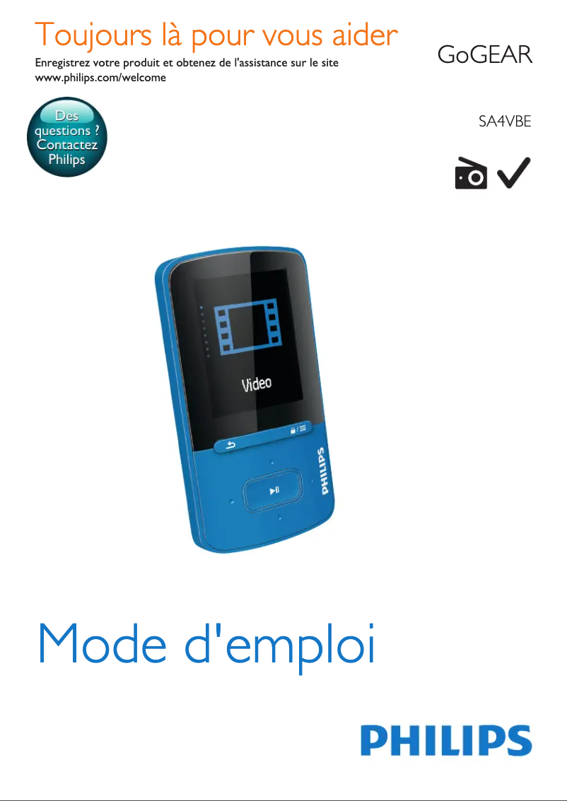Página 1 del manual Manual de usuario Philips GoGear SA4VBE08VF